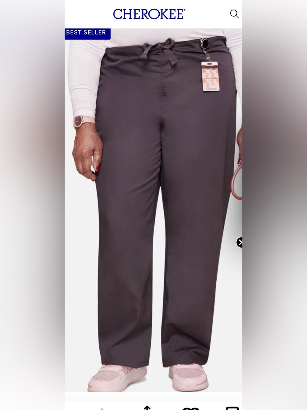 Cherokee straight leg Drawstring Pants in Charcoal